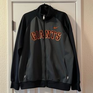 SF Giants Nike Full Zip Mens Jacket - black and gray, Large